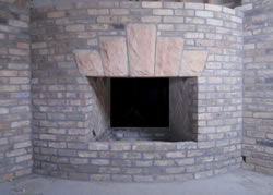 Brick fireplace